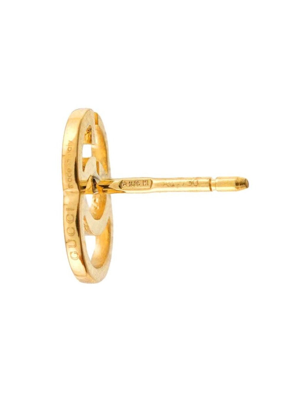 Gucci GG Running Logo Earrings 18k YG Yellow Gold 750 Single Only One Pierced - Picture 4 of 7